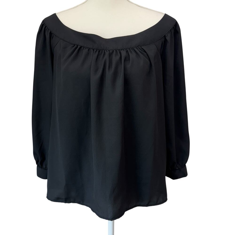 MAEVE by Anthropologie Yanna Off the Shoulder Top Black Lightweight Blouse NWT S